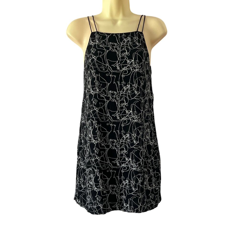 Silence Noise Urban Outfitters Black and White Print Mini Dress Size Small Artsy